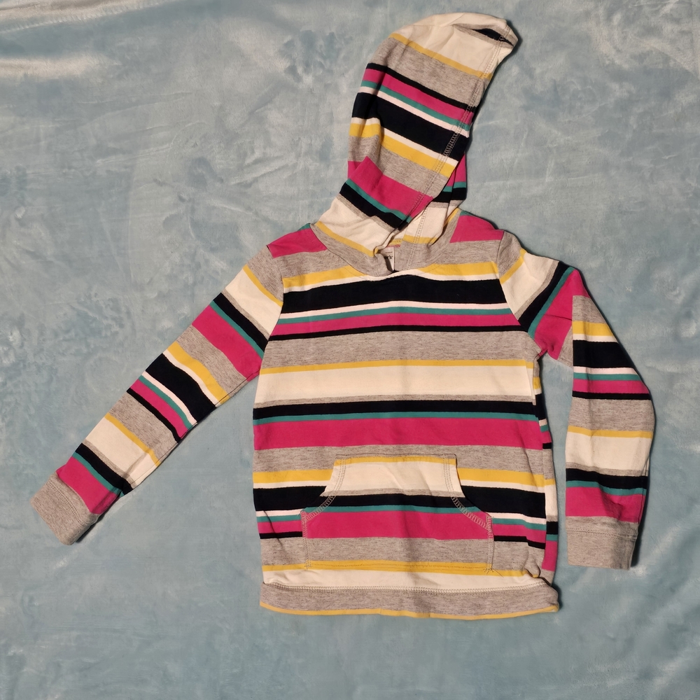 Size 6. Carter's Colorful Striped Kids Long Sleeve Hooded Top